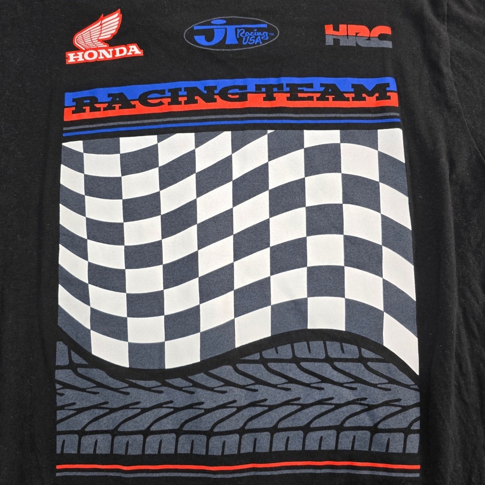 Honda Racing Team T Shirt Mens Medium Black Cotton JT Racing USA HRC Graphic Tee - Picture 4 of 7